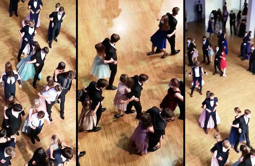 Se ha vuelto viral un vídeo de unos jóvenes en lo que parece ser un baile de graduación en el gimnasio