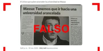 Es falso el recorte de Clarín en el que Sergio Massa propone arancelar la universidad pública