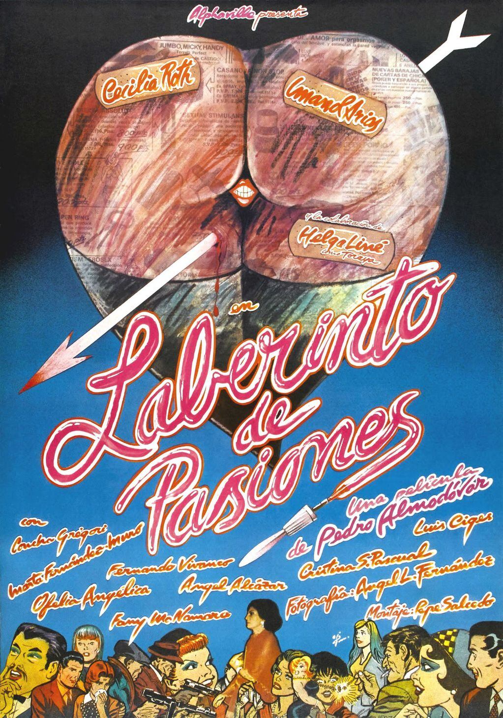 Póster original de "Laberinto de pasiones", la segunda película de Almodóvar.