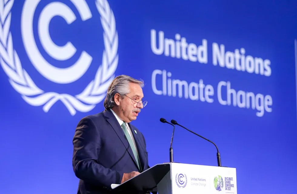 El presidente Alberto Fernández brindó una exposición en la Cumbre de Líderes de la Conferencia de las Naciones Unidas sobre el Cambio Climático (COP26). Foto: Presidencia de la Nación