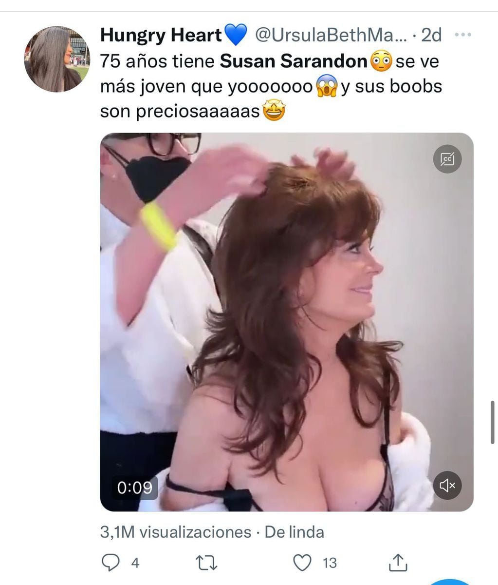 Susan Sarandon, furor en Twitter.