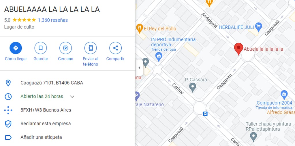 Quién es la “Abuela, la la la la la”, la infalible cábala de la Selección que tiene su marcador en Google Maps. Foto: Twitter