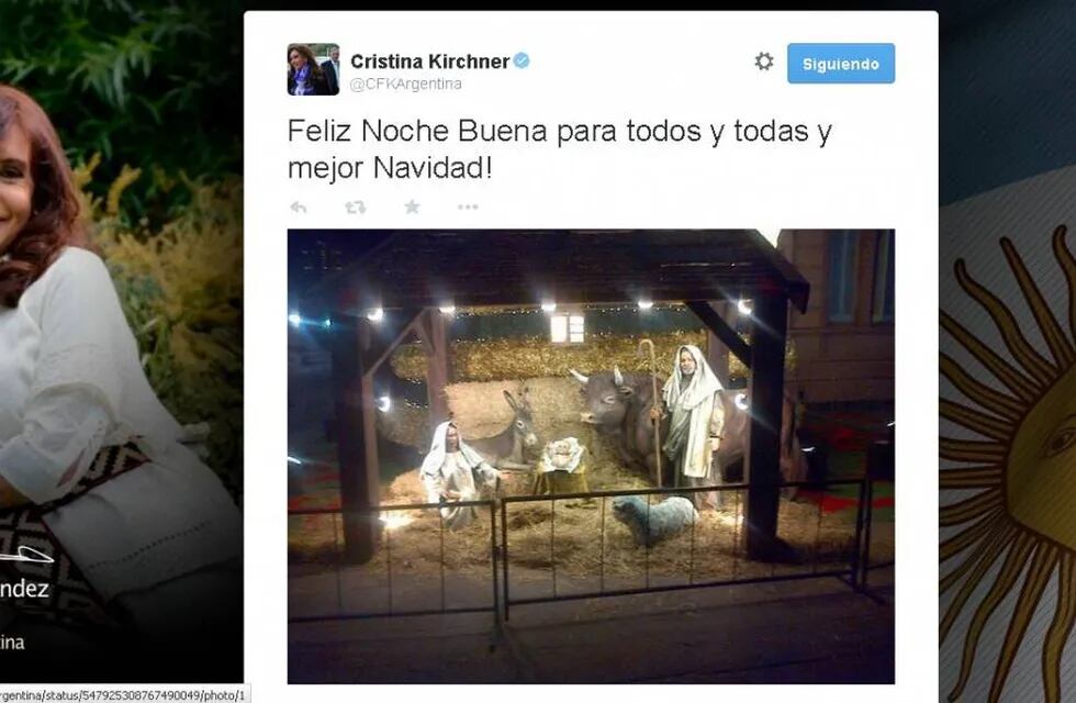 Cristina y Pérez eligieron Twitter para su saludo navideño