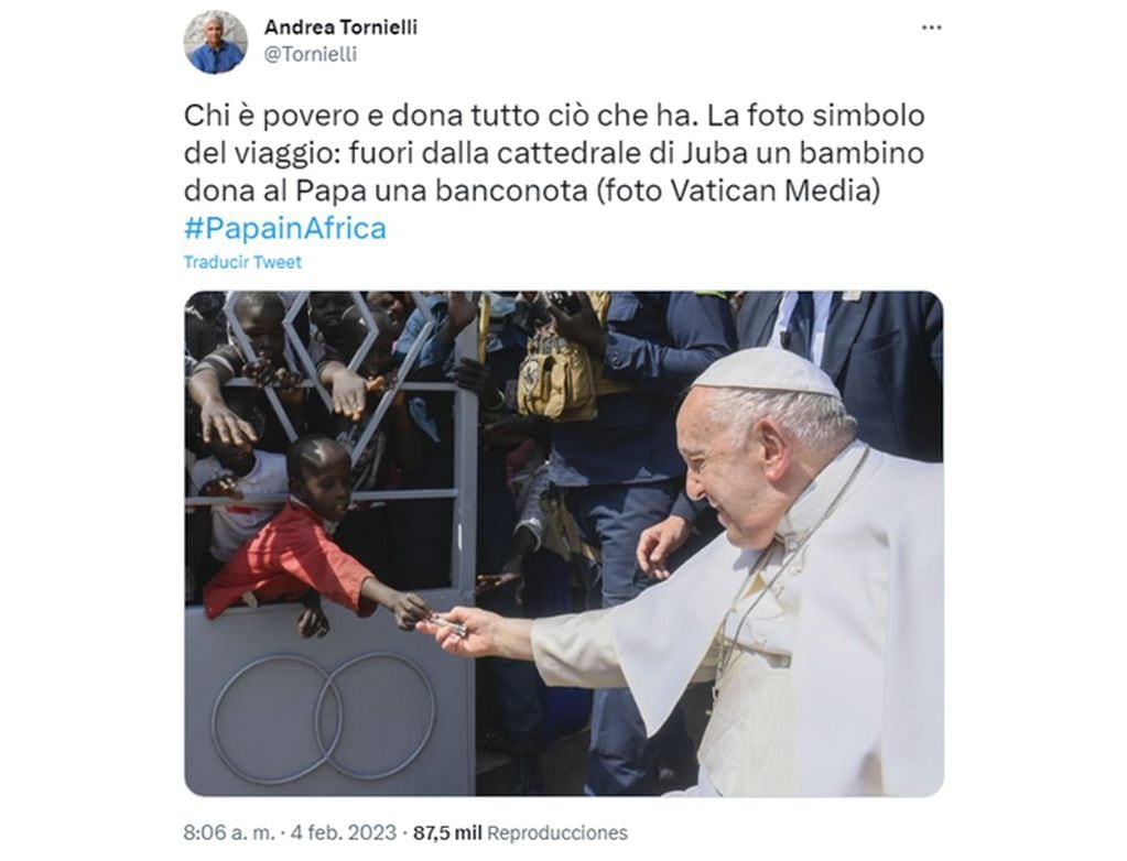 El comunicado de Andrea Tornielli, director del dicasterio de Comunicación del Vaticano. Foto: Captura Andrea Tornielli / Twitter