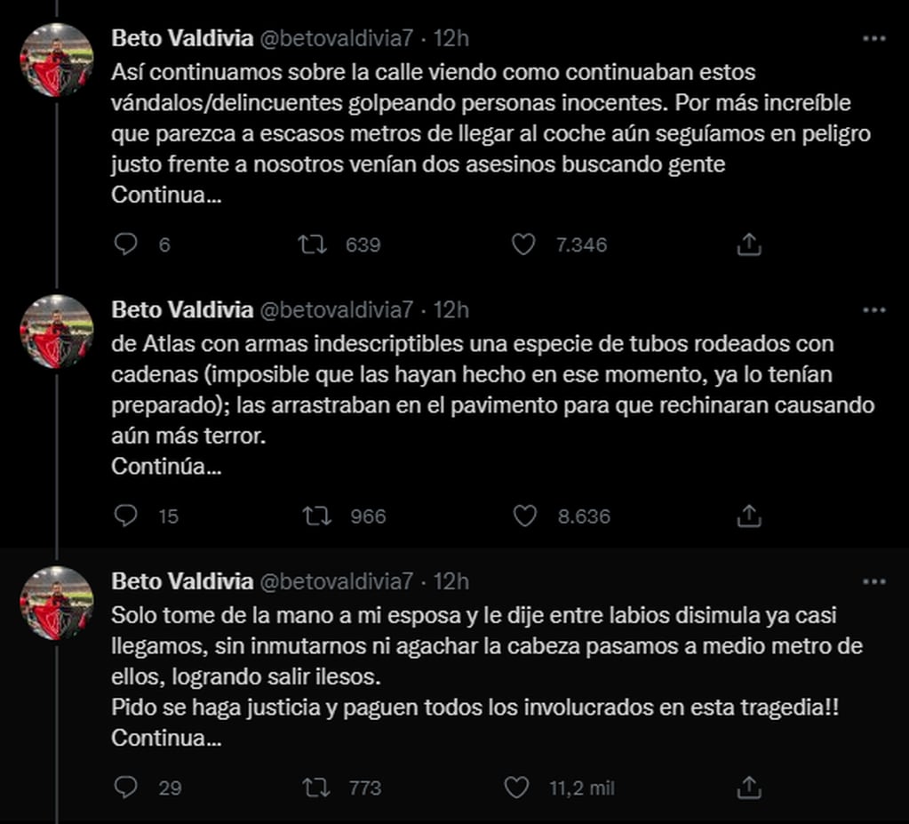 Tragedia en el fútbol mexicano: el desgarrador relato de un hincha que escapó de la cancha con su esposa de milagro. Foto: Twitter @betovaldivia7