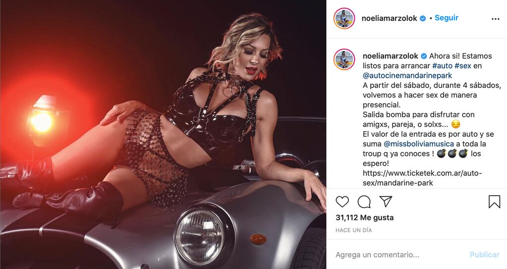 La foto de Noelia para anunciar "Auto Sex".