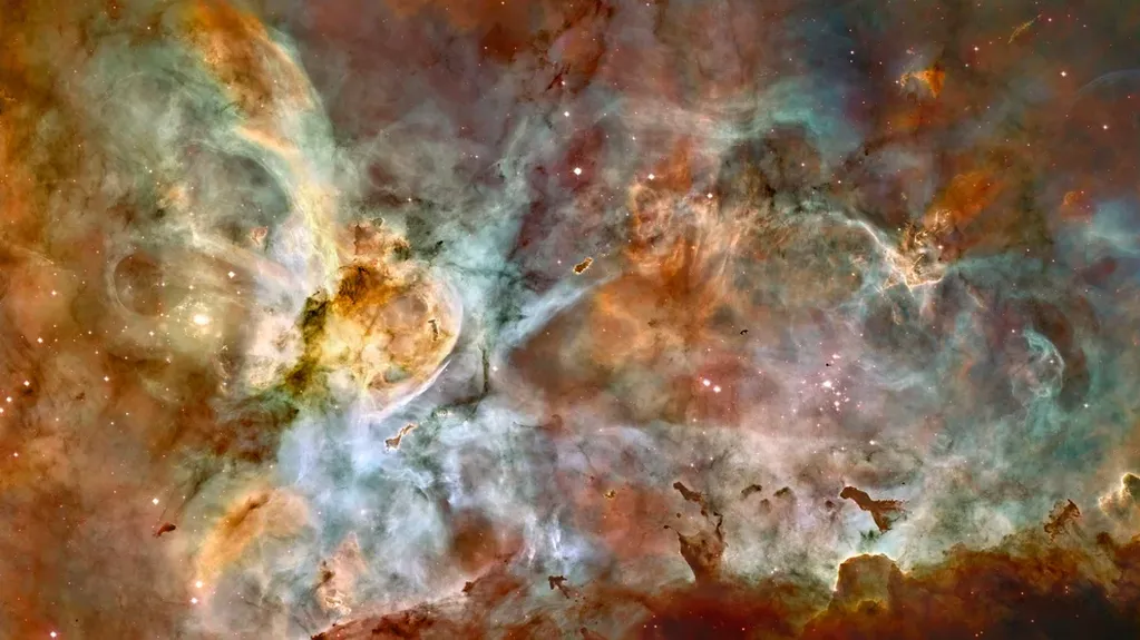 Foto anterior tomada del telescopio Hubble Space Telescope sobre Carina Nebula.