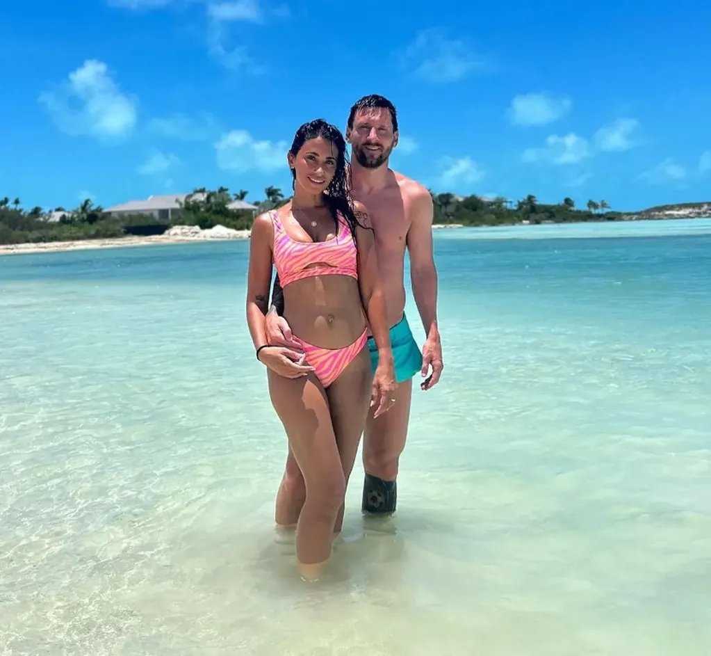 Lionel Messi y Antonela Roccuzzo en Las Bahamas