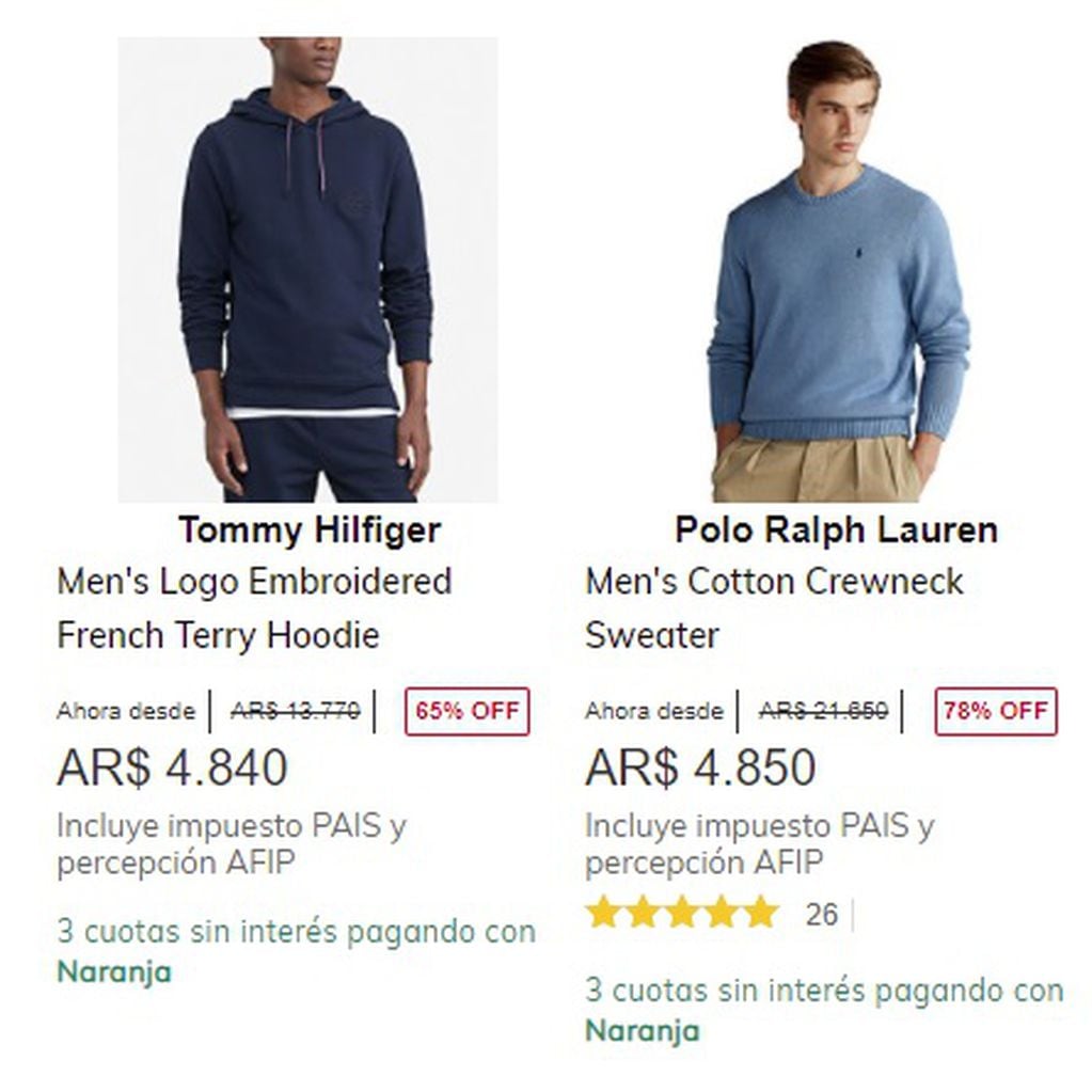 Precios de sweaters en Macy's Argentina - 