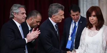 Cristina Fernández y Mauricio Macri en la asunción de Alberto Fernández como presidente