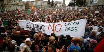 Protestas en Roma contra el pase sanitario