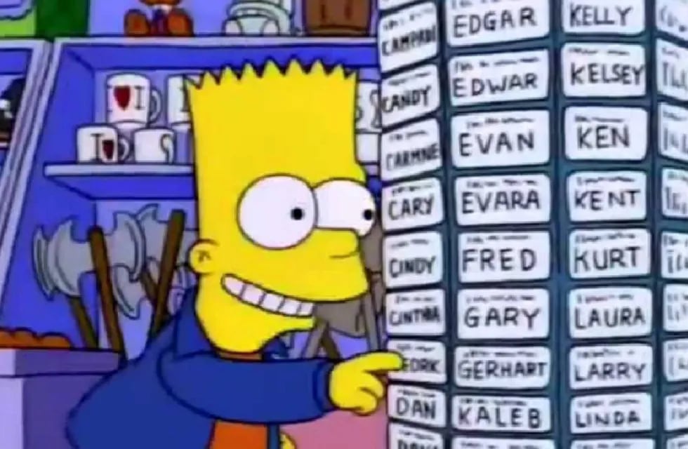 Hay un argentino que se llama Bart Simpson y nació en 2002