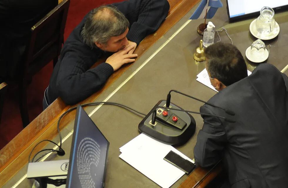 Máximo Kirchner y Sergio Massa cuando era el presidente de la Cámara de Diputados.