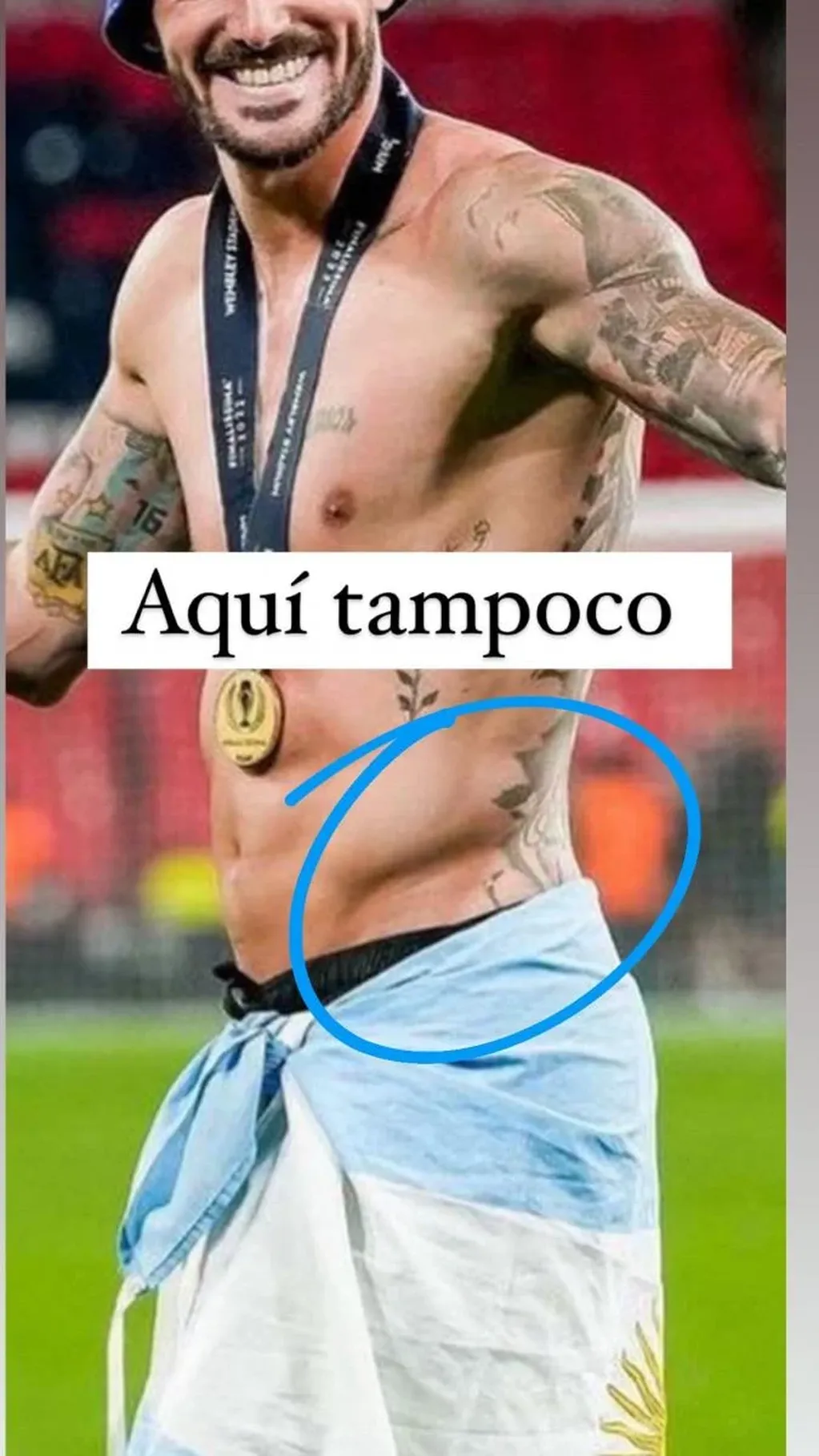 Juariu demostró que el futbolista se borró el tattoo