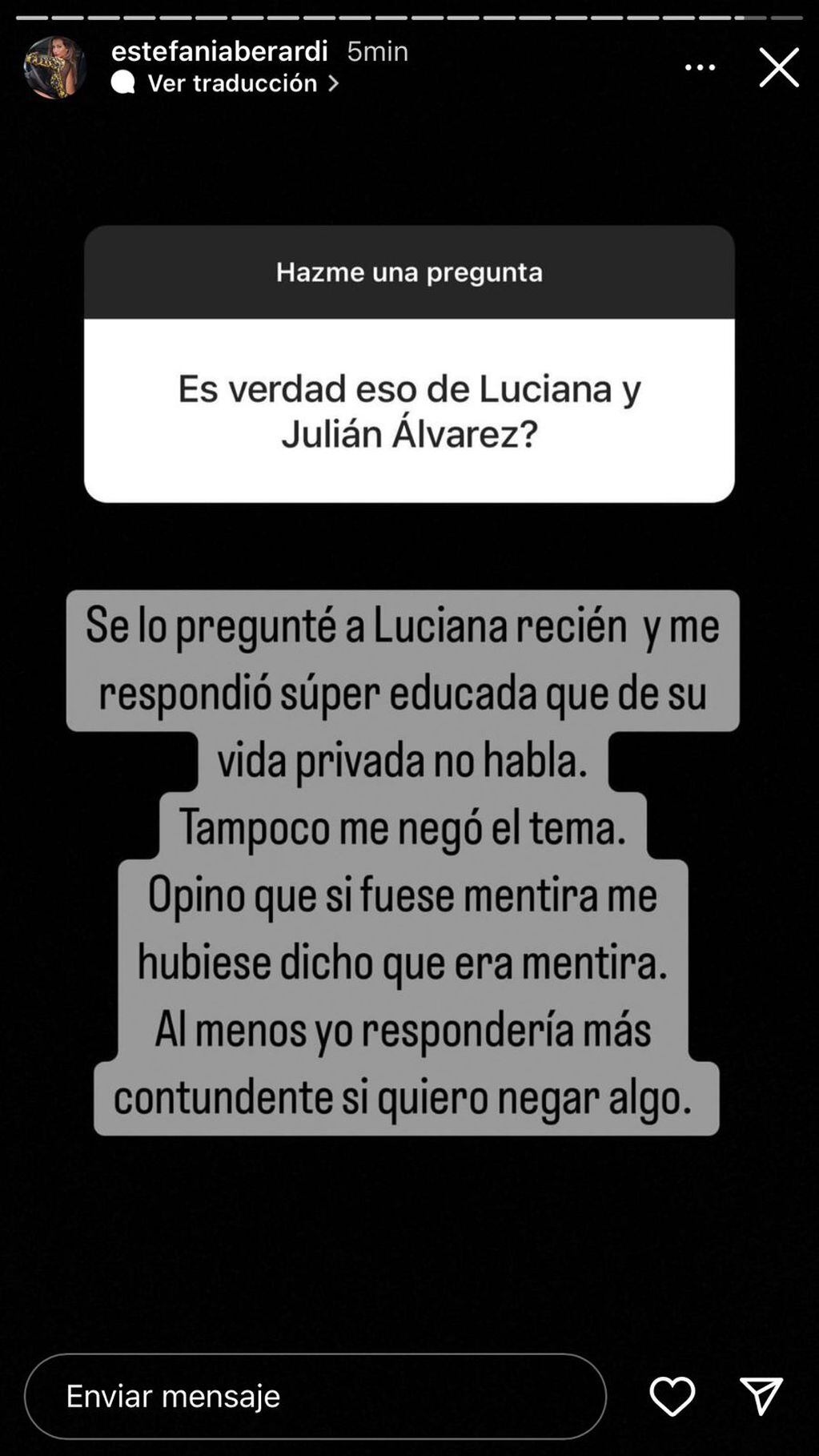 Luciana Salazar y Julián Álvarez están en pareja.