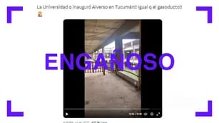 Es engañoso el video que muestra la inauguración de una obra no terminada en Tucumán