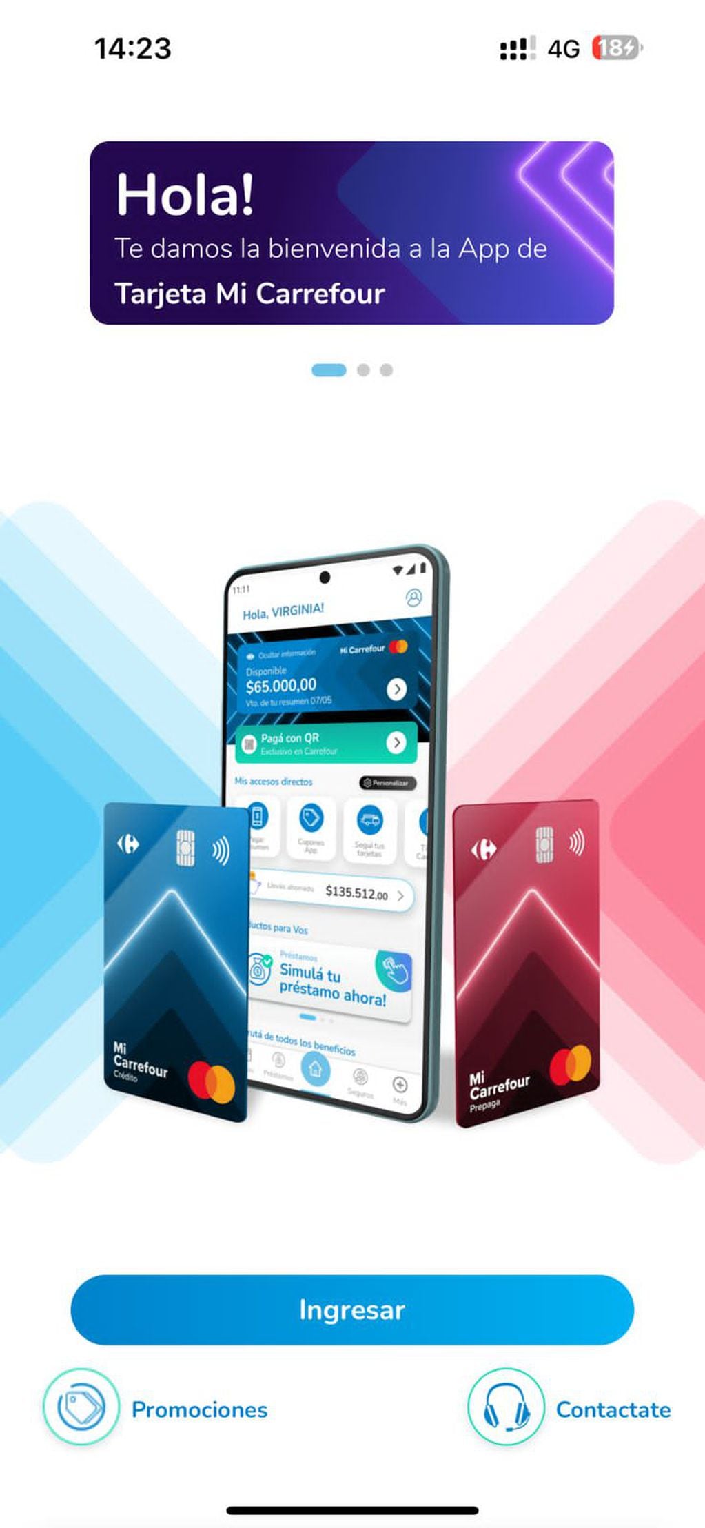La tarjeta prepaga de Carrefour permite operar 100% digital. - Gentileza