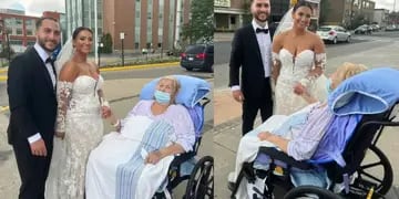 Una pareja se casó en el hospital para que su abuela pudiera estar presente en la boda