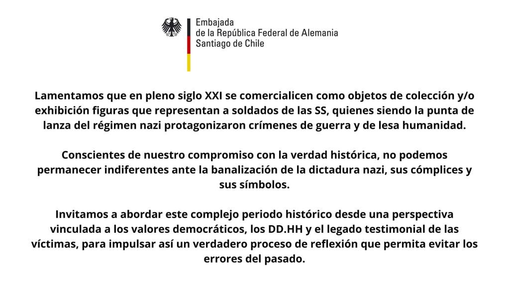 La Embajada de Alemania en Chile sacó un comunicado en repudio al diario El Mercurio.