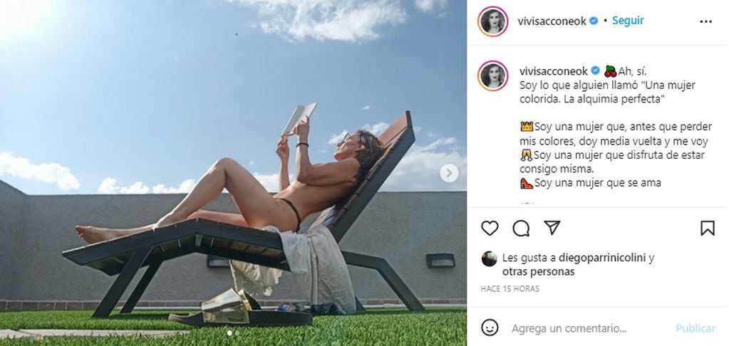 Viviana Saccone y un topless que enamoró a todos en Instagram