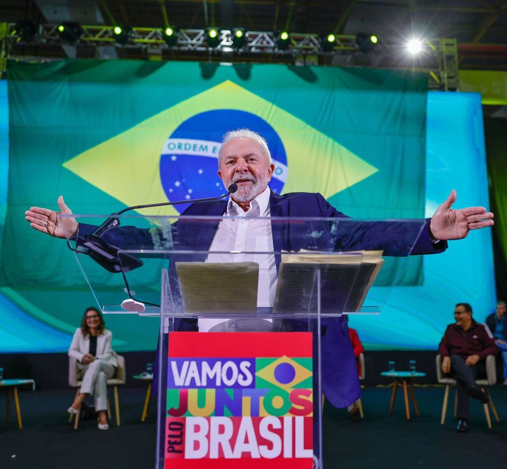 Lula da Silva, en su acto de lanzamiento de campaña presidencial. 