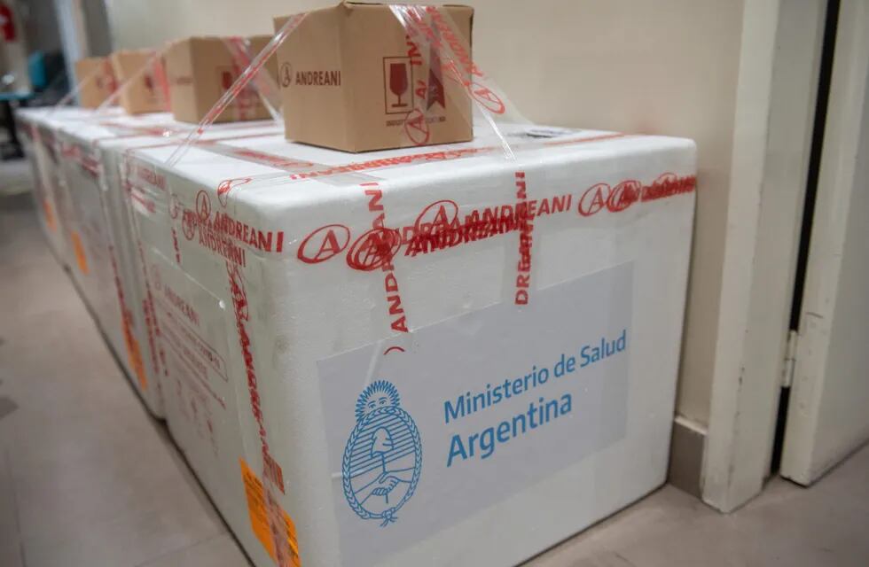 Llegaron a Mendoza las primeras dosis de la vacuna Sputnik V. Foto: Orlando Pelichotti / Los Andes
