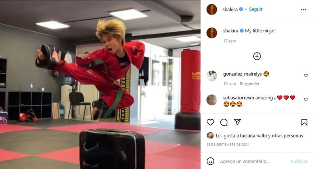 Sasha, el hijo de Shakira que ama las artes marciales