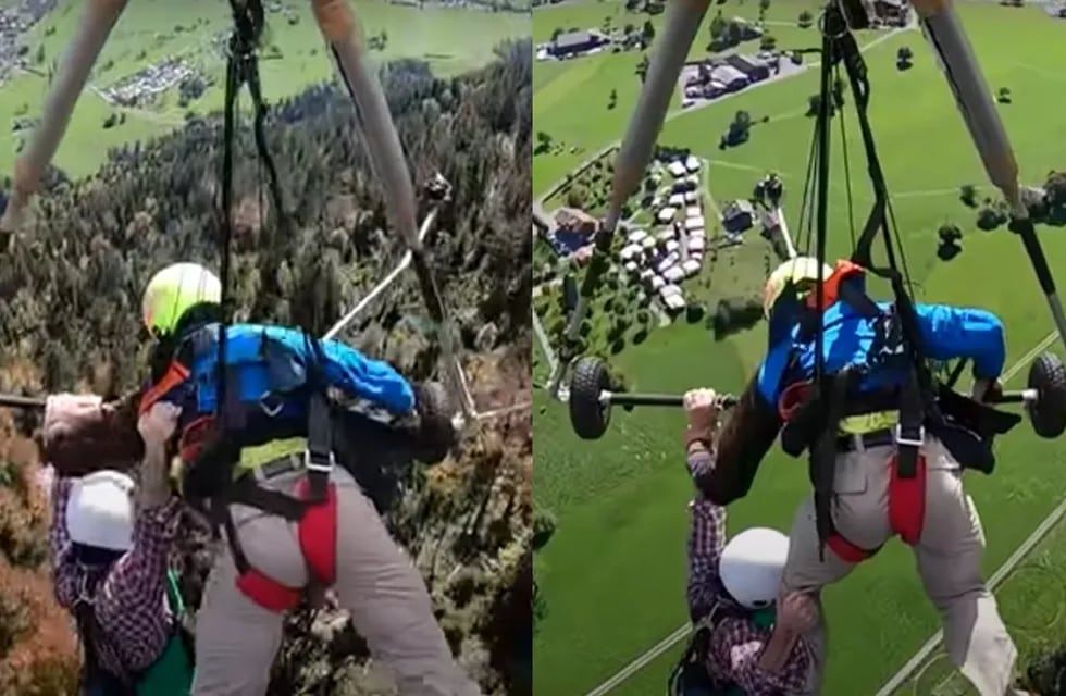 Se sostuvo durante más de dos minutos a 300 metros de altura y pudo salvar su vida.