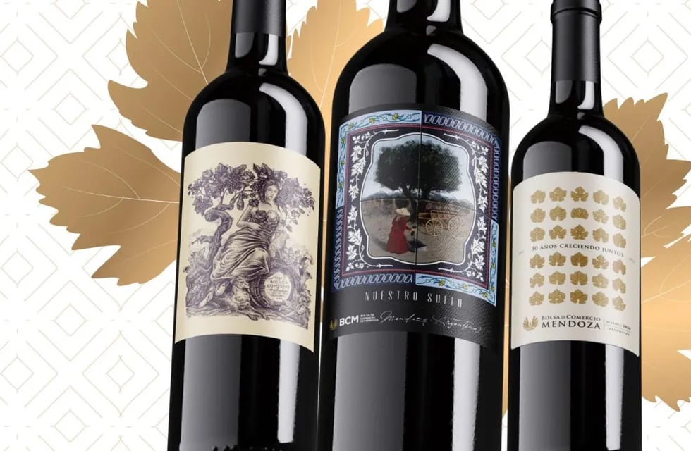 Las tres etiquetas ganadoras del Concurso de diseño de etiquetas de vino 2021.