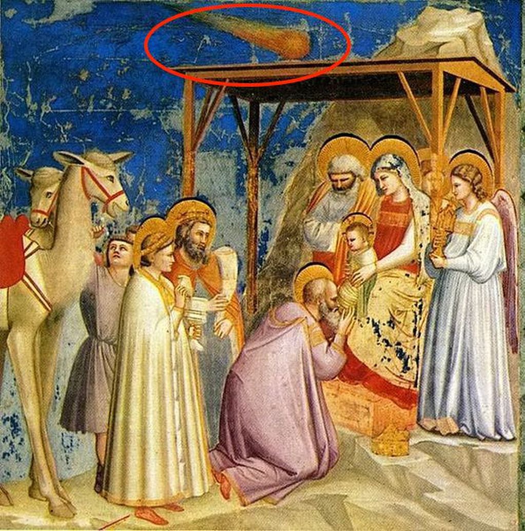 El cometa C/2022 E3 fue presentado en la obra pictórica Adoración de los Reyes Magos, de El Giotto, que fue pintada en 1305.