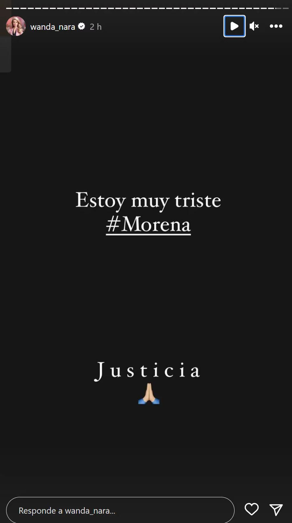 El mensaje de Wanda Nara por el crimen de Morena