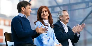 Axel Kicillof, Cristina Fernández y Alberto Fernández