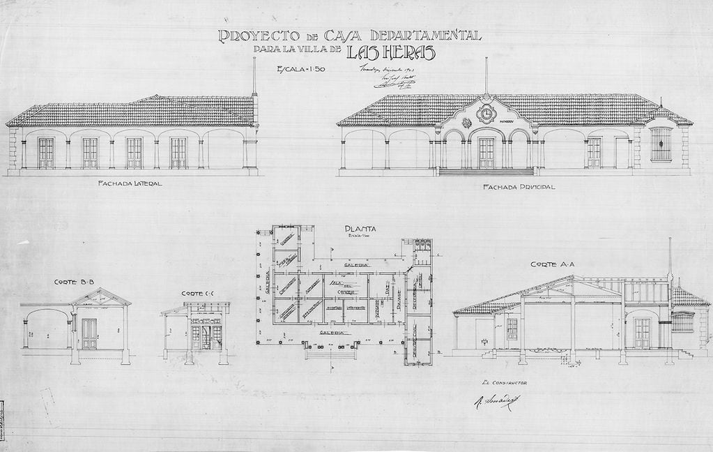 Plano de la Casa departamental para el departamento de Las Heras
