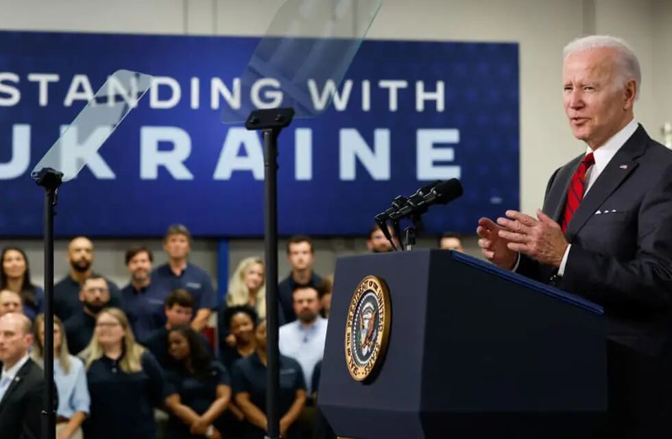 Joe Biden, presidente de EE.UU., en un discurso sobre el envío de armas a Ucrania.