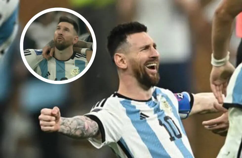 Lionel Messi habla con Dios segundos antes de que Montiel sellara la Copa del Mundo. Luego, la euforia.