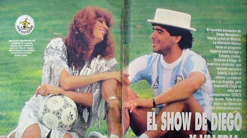 Valeria Lynch y Maradona para la revista Gente.