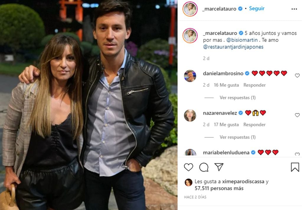 Marcela Tauro y su novio. (Instagram)