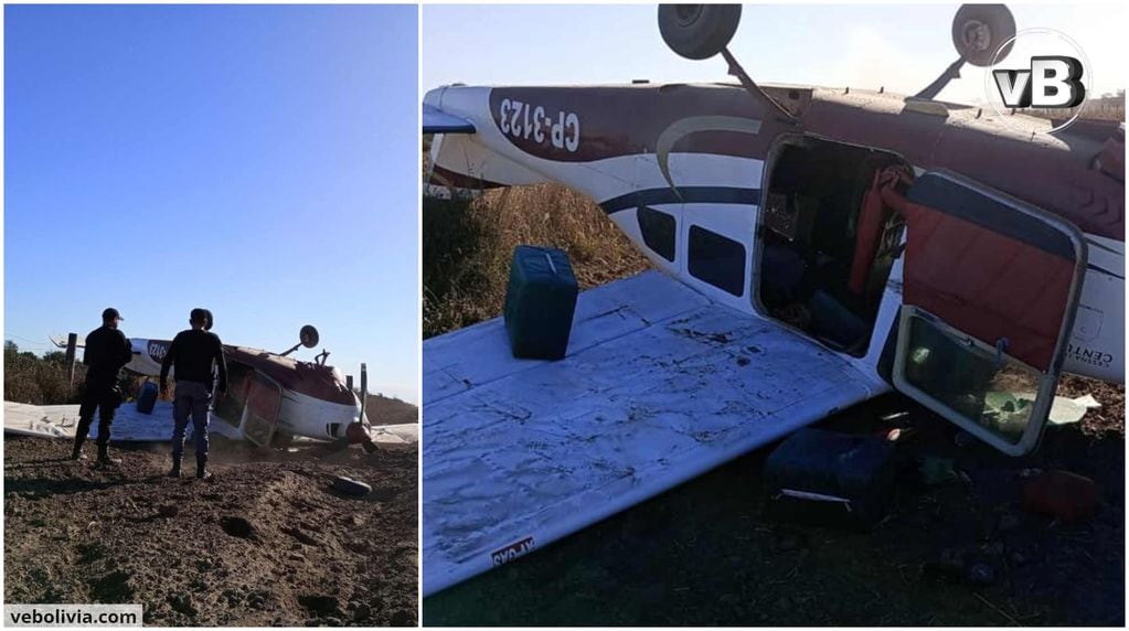 Secuestran más de 300 kilos de cocaína de una avioneta que se estrelló en Chaco. Foto: vebolivia.com