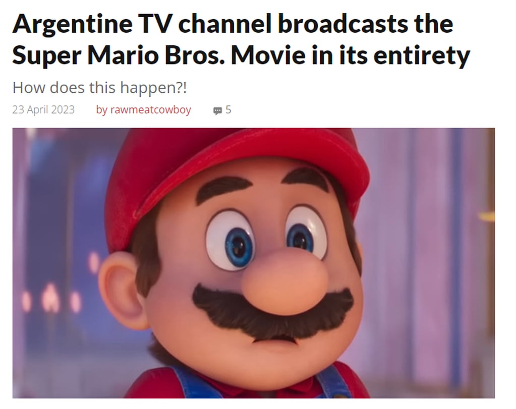 Un canal argentino “pirateó” la película de Super Mario Bros - Go Nintendo