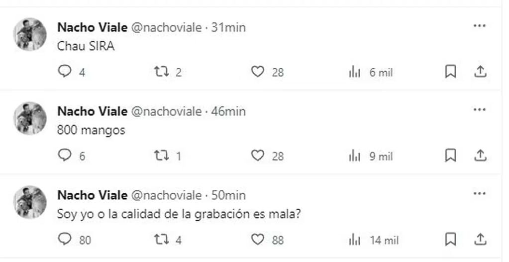 Los tuits de Nacho Viale
