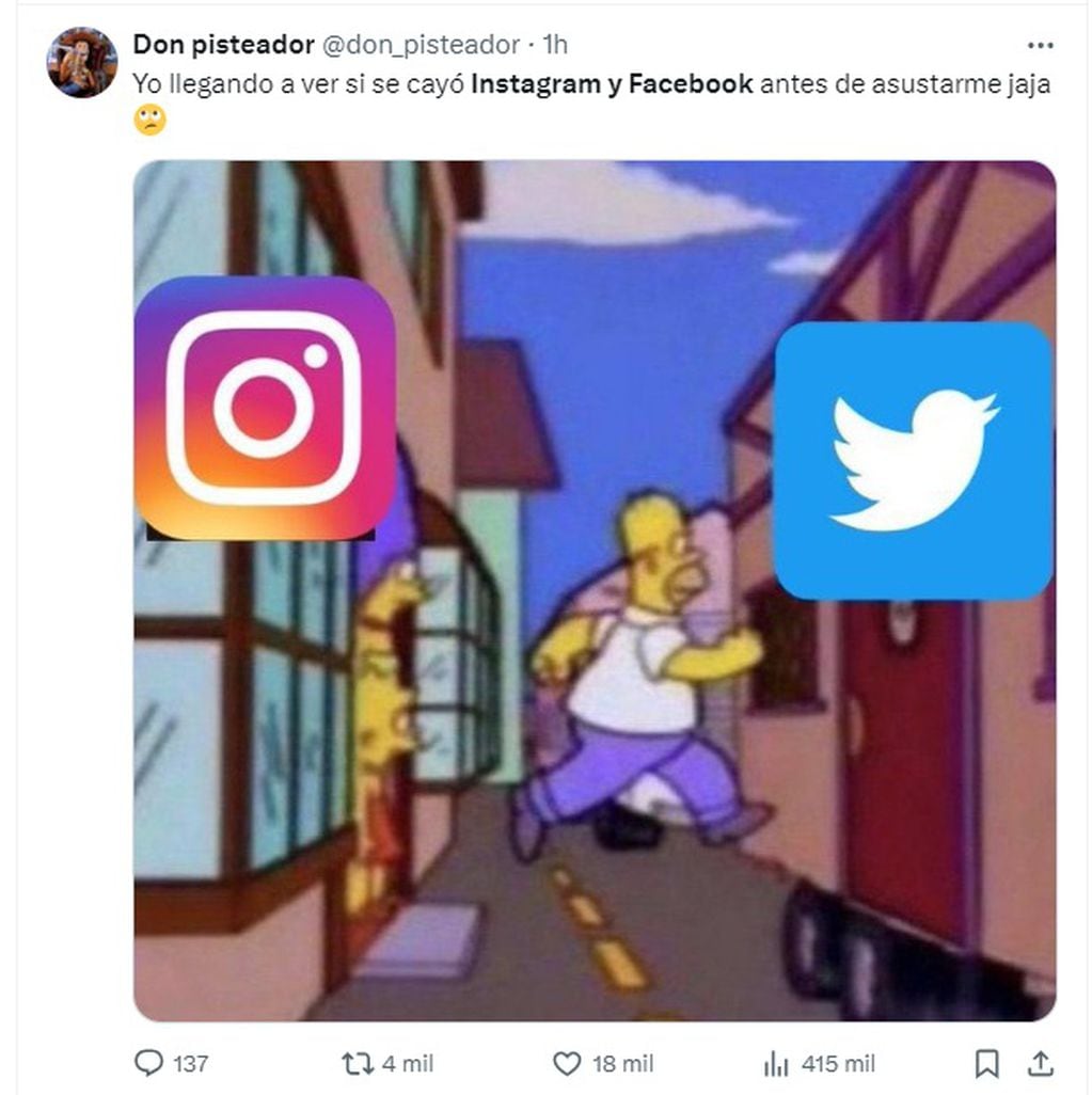 Memes en X por la caída de Facebook e Instagram