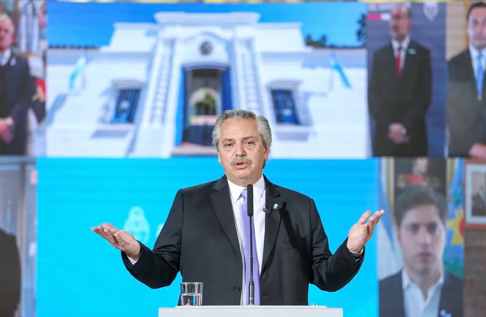 El presidente Alberto Fernández durante los actos por el 9 de julio.