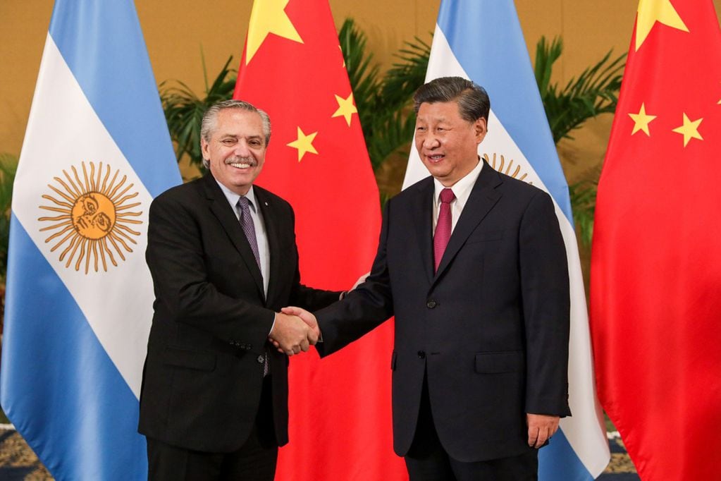 Alberto Fernández en la reunión bilateral con su par chino Xi Jinping. (Presidencia)