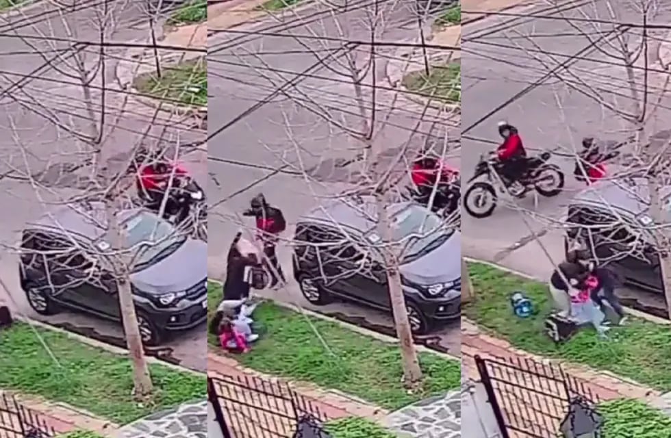 Un vecino intentó perseguir a los ladrones pero la mujer lo detuvo para evitar que la situación escalara a mayores. Foto: Captura video