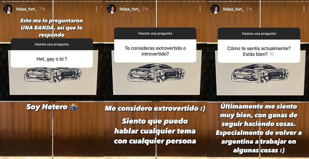 Felipe Fort respondió a las preguntas de los usuarios de Instagram.