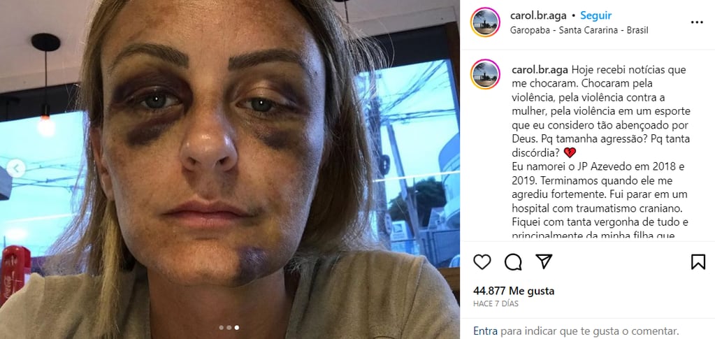 Tras el hecho, la ex mujer de Joao Paulo Azevedo contó que había sido víctima de violencia de género - Instagram Carol Braga