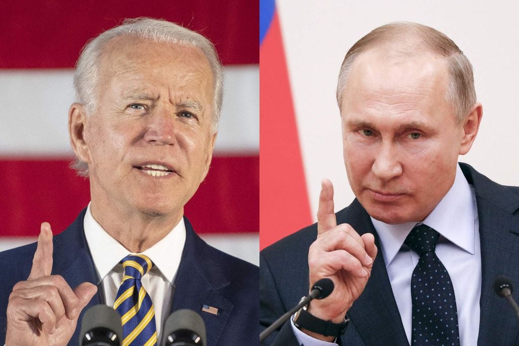 Joe Biden  y Vladimir Putin, presidentes de EE.UU. y Rusia respectivamente.