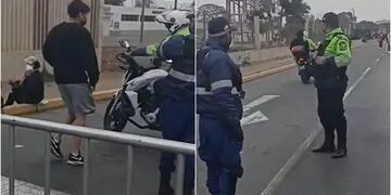 Un policía llevó a un joven en moto para que llegue a tiempo a su examen y el video se volvió viral
