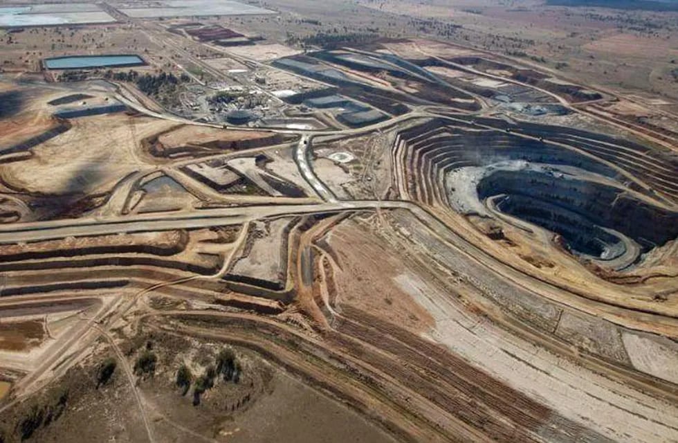 Vista aérea de Veladero, la mina de oro.