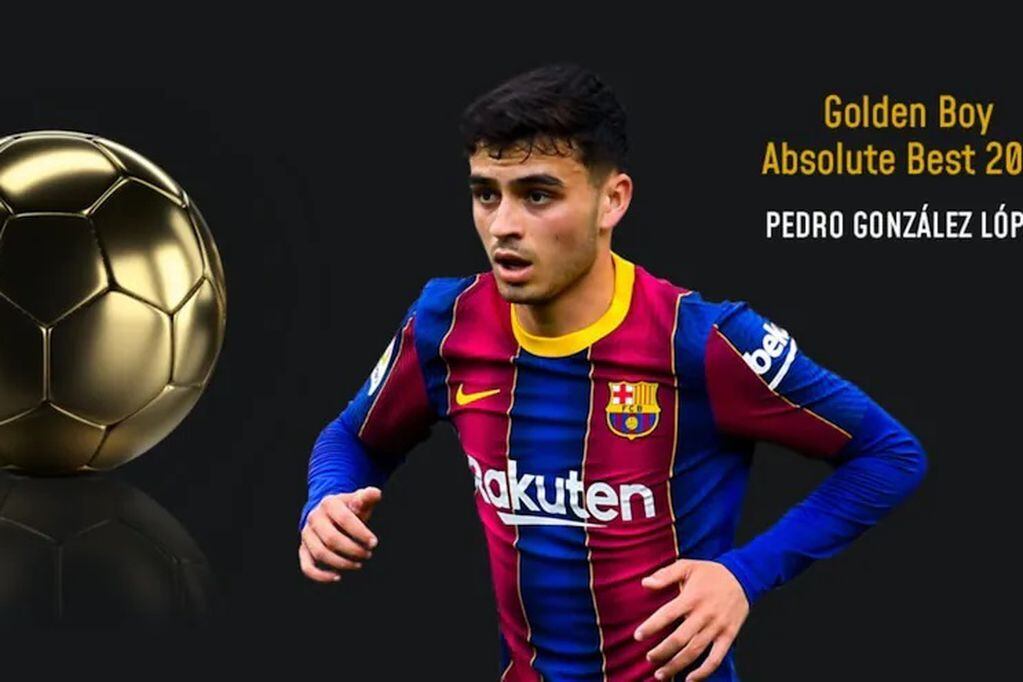 El jugador del FC Barcelona Pedri ganó el premio Golden Boy 2021 que otorga Tutto Sports, al mejor jugador Sub-21 del año de Europa./Twitter